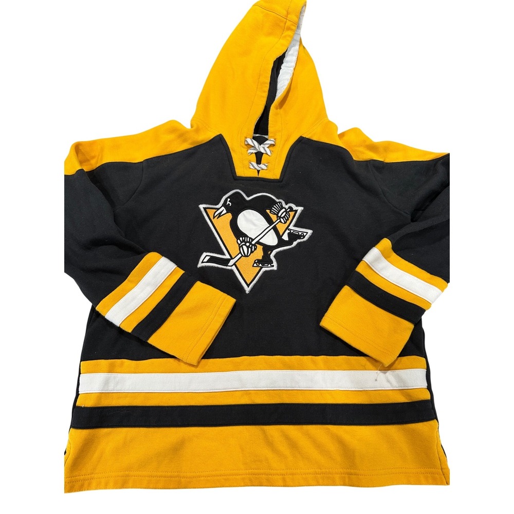 Pittsburgh Penguins Youth NHL Hockey Jersey Hoodie Black Gold Size‎ XLarge 18/20
